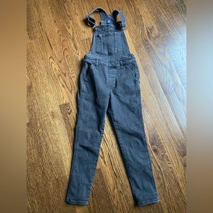 GAP Girls black stretch denim overalls
